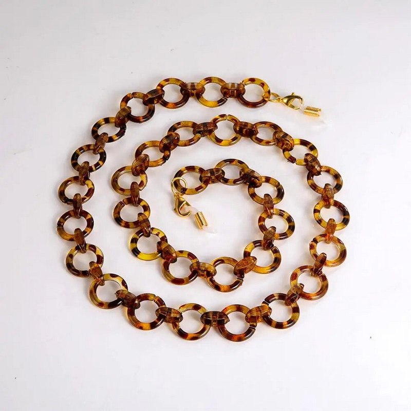 Teamer Leopard akrila brilles ķēde sievietēm vīriešiem sejas maska štrope Modes ķēdes maskai kakla turētājs saulesbrilles siksnas aukla dāvana