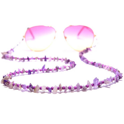 Αλυσίδες γυαλιών ηλίου Natural Gravel Γυναικείες 2021 New Fashion 72cm Amethyst Masking Glasses Chains Lanyard Χονδρική