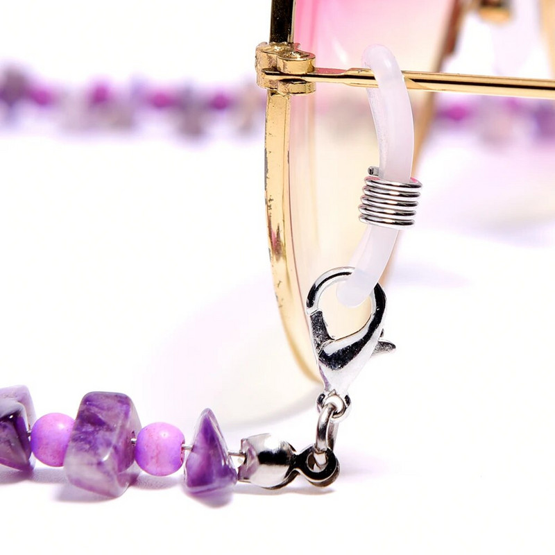 Αλυσίδες γυαλιών ηλίου Natural Gravel Γυναικείες 2021 New Fashion 72cm Amethyst Masking Glasses Chains Lanyard Χονδρική