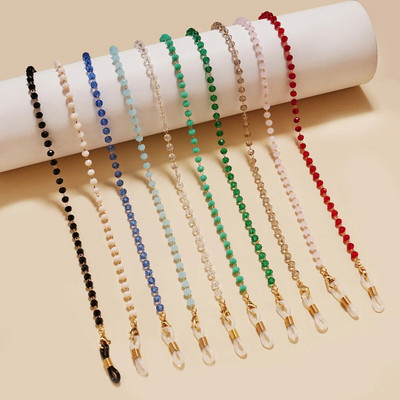 Creative Crystal Beaded Eyewear Chain Anti-Slip Women Men Sunglasses Lanyard Face-Mask Holding Cord Colorful Glasses Jewelry