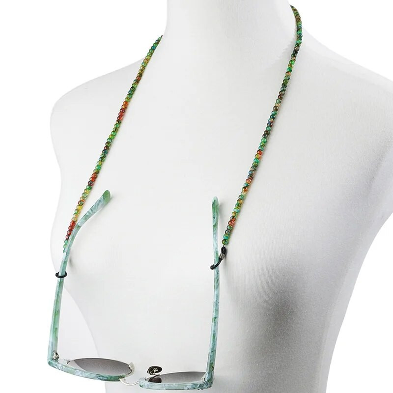 Dabīgā akmens fāzēm briļļu ķēde sievietēm modes saulesbrilles brilles kakla auklas fiksators siksniņa briļļu briļļu turētājs