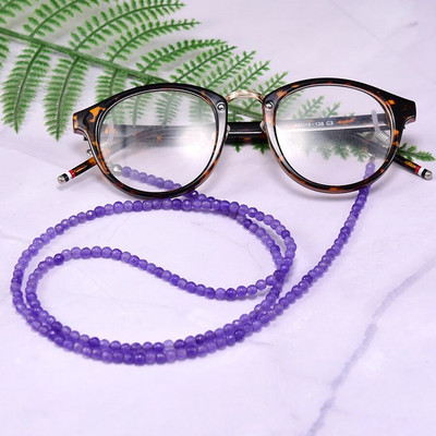 Lanțuri pentru ochelari cu șnur din piatră naturală de 4 mm, pentru femei, 2021, la modă nouă, lanțuri pentru ochelari de soare, 72 cm, comerț cu ridicata
