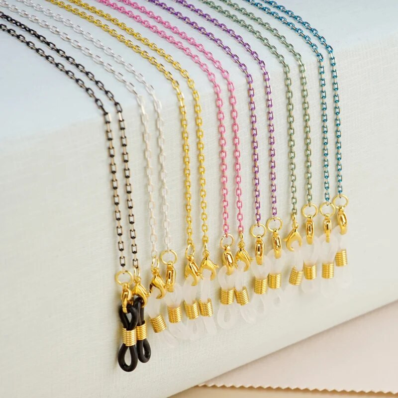 Modes Metāla Brilles Ķēdes Saulesbrilles Paka Ķēdes Krāsa Saulesbrilles Brilles Ķēdes Krāsas Ķēdes Brilles Piekarināmas Ķēdes Aksesuāri