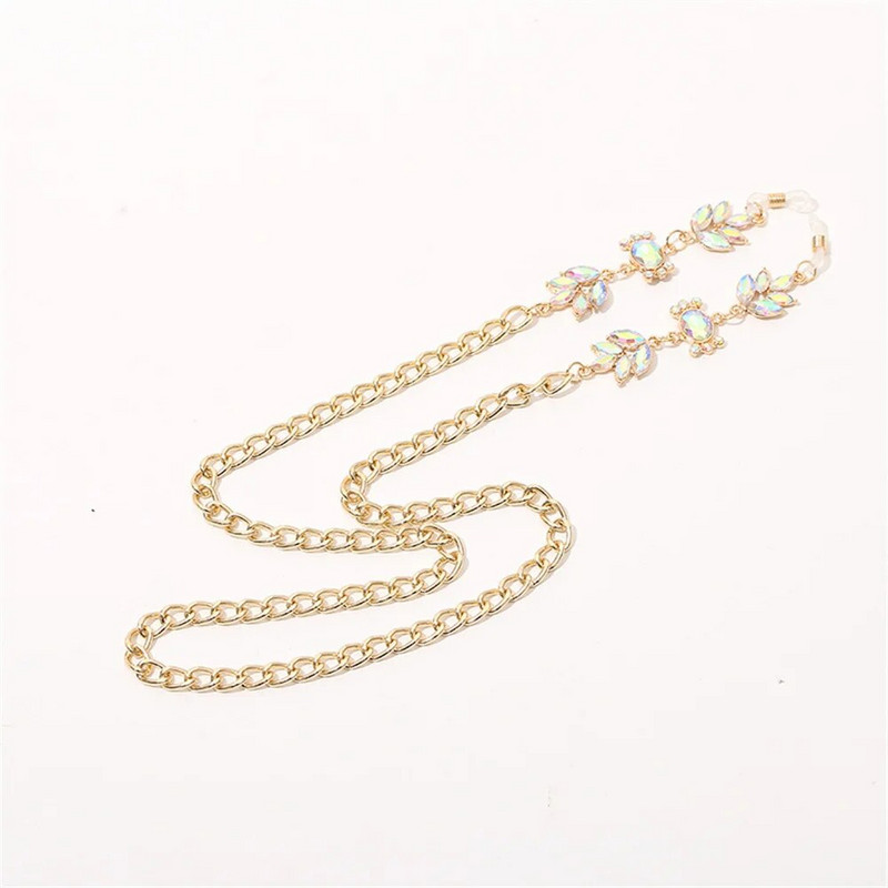 Kristāla sejas maska ķēde saulesbrilles brilles auklas turētājs pret pazaudēšanu grezna maska pagarinātājs krelles kaklarota modes rotaslietas 2023