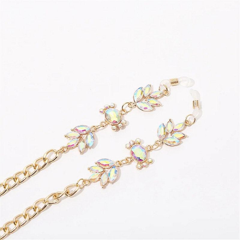 Kristāla sejas maska ķēde saulesbrilles brilles auklas turētājs pret pazaudēšanu grezna maska pagarinātājs krelles kaklarota modes rotaslietas 2023