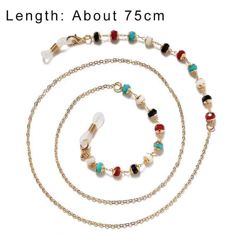 Uus mood Prillid Kett Pärlitest Helmestega Lilletäht Naiste Päikeseprillid Prillid Kett Kaelakee Mask Pael Riputusnöör