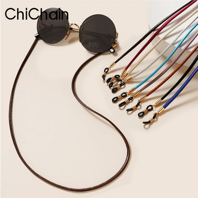 Sunglasses Lanyard Strap Necklace Braid Leather Eyeglass Glasses Chain Leather Cord Reading Glasses Eyewear Accessories