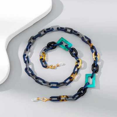 Lanțuri acrilice colorate pentru ochelari de modă șnur geometric pentru ochelari pentru femei Curea anti-pierdere pentru mască de față Suport ochelari de soare frânghie
