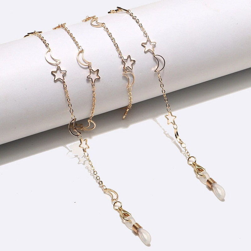 Y2K stil Hollow Star Moon naočale lanac za žene slatke sunčane naočale maska lanac trakica protiv pada naočale naočale kabel za naočale poklon