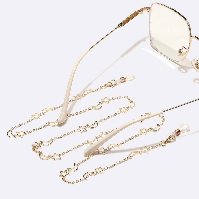 Y2K stil Hollow Star Moon naočale lanac za žene slatke sunčane naočale maska lanac trakica protiv pada naočale naočale kabel za naočale poklon