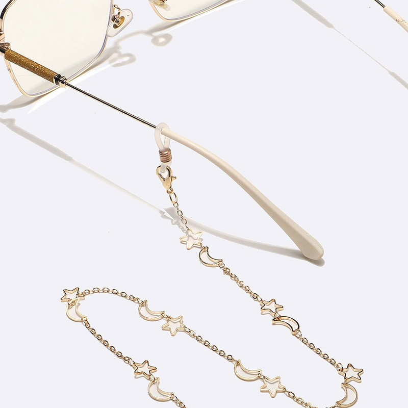 Y2K stil Hollow Star Moon naočale lanac za žene slatke sunčane naočale maska lanac trakica protiv pada naočale naočale kabel za naočale poklon