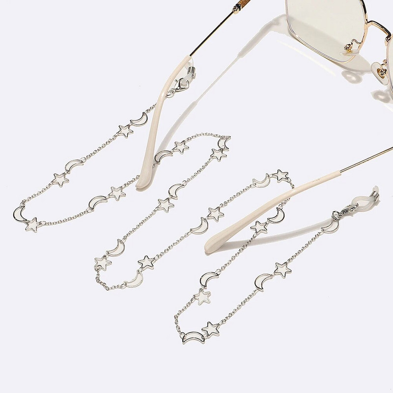 Y2K stil Hollow Star Moon naočale lanac za žene slatke sunčane naočale maska lanac trakica protiv pada naočale naočale kabel za naočale poklon