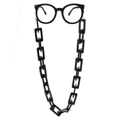 Lat, dreptunghi negru, acrilic, mască, lanț, ochelari, lanțuri, curea pentru gât, șnur, ochelari de soare, frânghie, ochelari, cordon, accesoriu pentru femei, bărbați