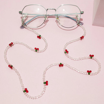 New Fashion Heart Crystal Beaded Glasses Chain Mask Lanyards for women girls Mask Anti-lost Αλυσίδες γυαλιών από σχοινί