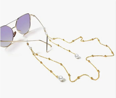 Lanț de ochelari pentru femei, simulare mare, lanț de mărgele de perle pentru ochelari, șnur, curele, accesorii pentru ochelari de soare casual