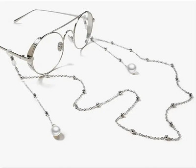 Lanț de ochelari pentru femei, simulare mare, lanț de mărgele de perle pentru ochelari, șnur, curele, accesorii pentru ochelari de soare casual