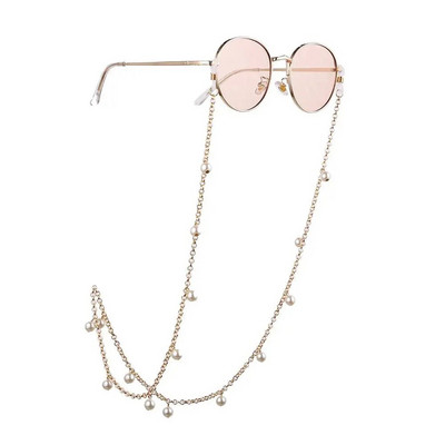 Lanț de ochelari pentru femei, simulare mare, lanț de mărgele de perle pentru ochelari, șnur, curele, accesorii pentru ochelari de soare casual