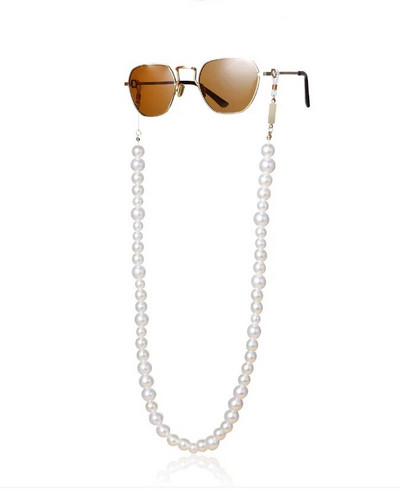 Lanț de ochelari pentru femei, simulare mare, lanț de mărgele de perle pentru ochelari, șnur, curele, accesorii pentru ochelari de soare casual