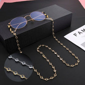 Lanț de ochelari cu margele de cristal Teamer pentru femei, lanțuri cu curele de gât, frânghie metalică de culoare aurie, ochelari, șnur, accesorii pentru ochelari
