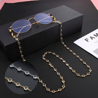 Teamer Crystal Beaded Glasses Chain for Women Neck Strap Chains Gold Color Metal Rope Eyeglasses Lanyard Glasses Accessories