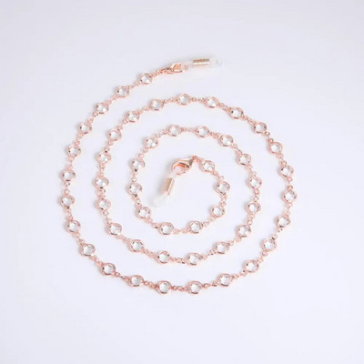 Lanț de ochelari cu margele de cristal Teamer pentru femei, lanțuri cu curele de gât, frânghie metalică de culoare aurie, ochelari, șnur, accesorii pentru ochelari