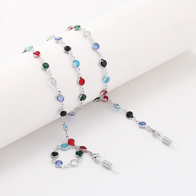 Lanț de ochelari cu margele de cristal Teamer pentru femei, lanțuri cu curele de gât, frânghie metalică de culoare aurie, ochelari, șnur, accesorii pentru ochelari