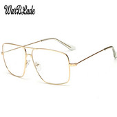 WarBLade Ochelari de vedere cu ramă metalică aurie vintage Ochelari de soare pentru bărbați pentru femei Ochelari cu lentile optice pătrate retro Ochelari cu lentile transparente nerd