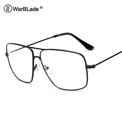 WarBLade Ochelari de vedere cu ramă metalică aurie vintage Ochelari de soare pentru bărbați pentru femei Ochelari cu lentile optice pătrate retro Ochelari cu lentile transparente nerd