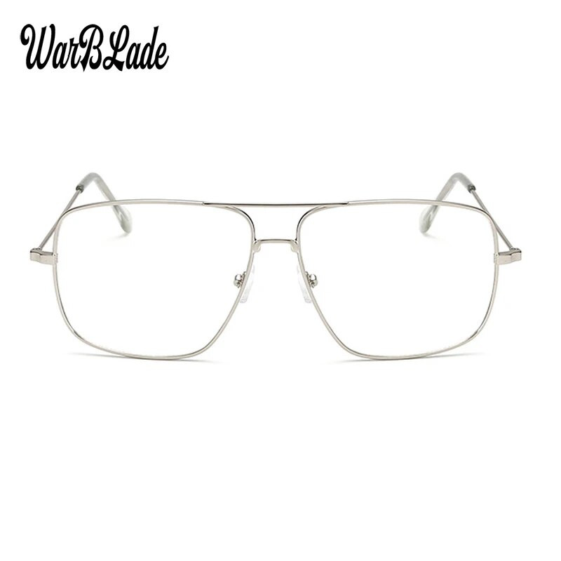 WarBLade Vintage zelta metāla rāmja brilles vīriešu sieviešu saulesbrilles Retro kvadrātveida optiskā lēca brilles Nerd caurspīdīgas lēcas brilles