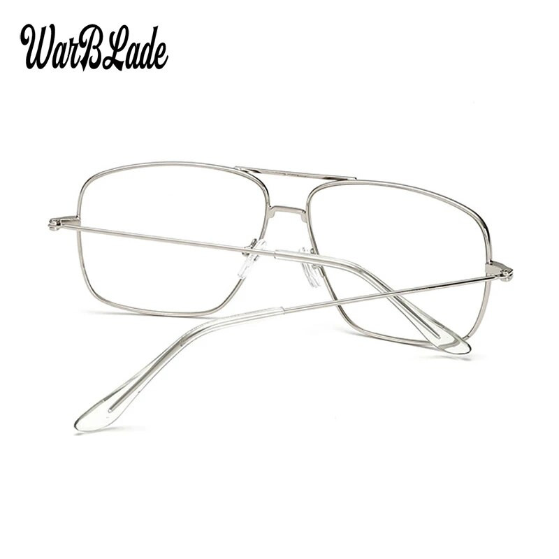 WarBLade Vintage zelta metāla rāmja brilles vīriešu sieviešu saulesbrilles Retro kvadrātveida optiskā lēca brilles Nerd caurspīdīgas lēcas brilles