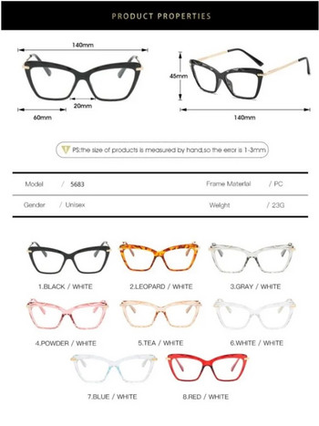 Νέα σέξι γυαλιά Cat Eye Γυναικεία Διαφανή Γυαλιά Επωνυμίας Σχεδιαστής Vintage Clear Γυαλιά Οπτικός Σκελετός Oculos