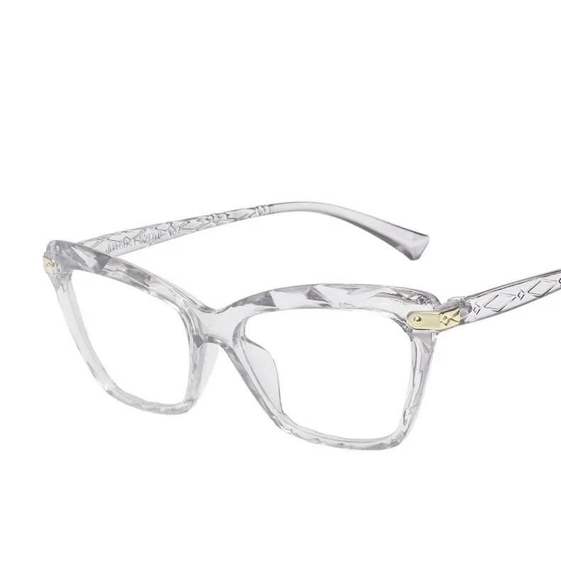 Vintage kassisilma sinised valgust blokeerivad prillid naiste teemantlõikelised HD objektiivid arvutiprillid meestele naiste optilised prillid