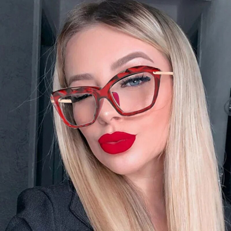 Vintage kassisilma sinised valgust blokeerivad prillid naiste teemantlõikelised HD objektiivid arvutiprillid meestele naiste optilised prillid