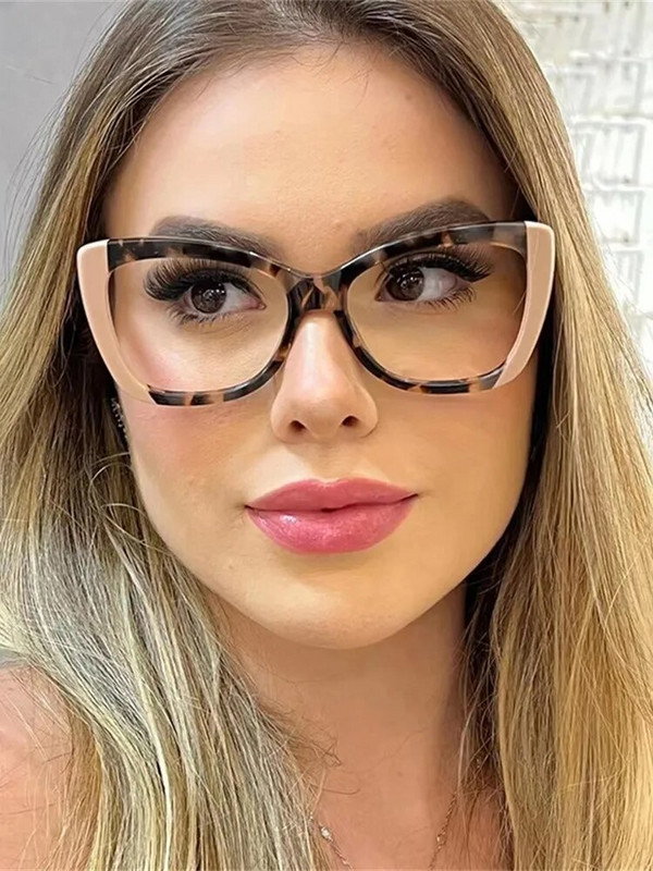 Kaķa acs zilu gaismu bloķējoši optiskie brilles ietvars datoru mode sieviešu vīriešu kvadrātveida briļļu ietvari Retro stikla brilles 2024