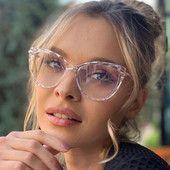 Noi ochelari sexi ochi de pisică pentru femei Ochelari de ochi transparenti anti-lumină albastră Ochelari de vedere vintage clari, cu ramă optică