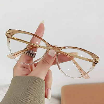 Noi ochelari sexi ochi de pisică pentru femei Ochelari de ochi transparenti anti-lumină albastră Ochelari de vedere vintage clari, cu ramă optică