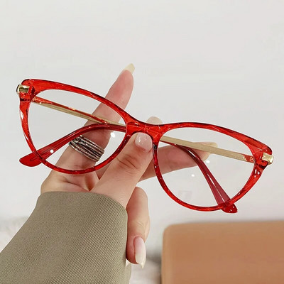 Noi ochelari sexi ochi de pisică pentru femei Ochelari de ochi transparenti anti-lumină albastră Ochelari de vedere vintage clari, cu ramă optică