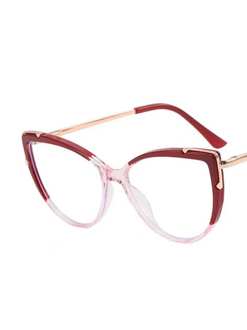 Μεταλλικά γυαλιά Cat Eye Σκελετός Γυναικεία μόδα TR90 Επώνυμη Σχεδιαστής Νέα τάση Cateye Computer Eyewaer Gradient Color Frame Eyegalsses