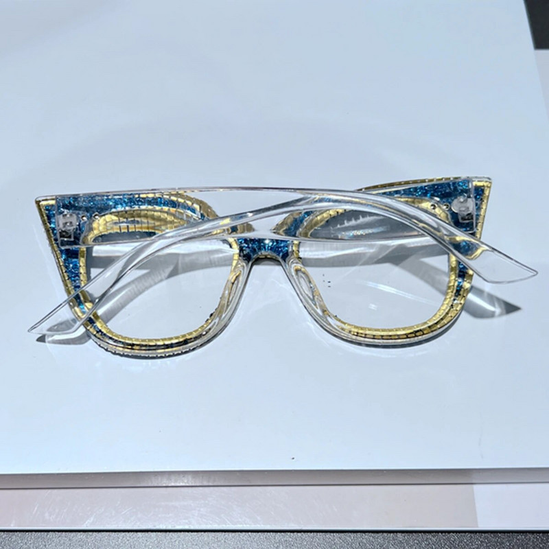 Roku darbs ar akmeņu maisījumu rotājumi kaķu acis sievietēm pretzilas brilles datora ietvars optiskās lēcas jaunums 2024