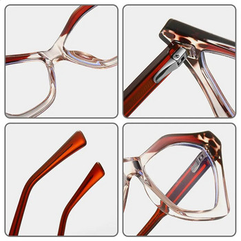 57271 Квадратни компютърни очила против синя светлина Tr90 Optical Prescription Spectaclse Trend Пролетни панти Леопардови рамки за очила