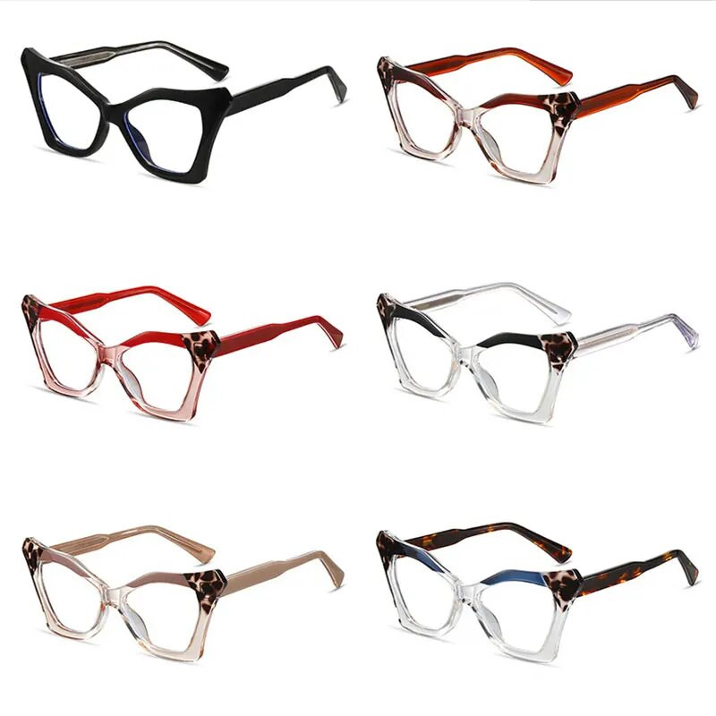 57271 Square Anti Blue Light Kompiuterio akiniai Tr90 Optiniai Receptiniai Akiniai Trend Spyruokliniai vyriai Leopardo akinių rėmeliai