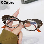 57225 Sieviešu Cat Eye Anti Blue Light Brilles Modes Stripe Optical Recepšu brilles Atsperu viras briļļu rāmis