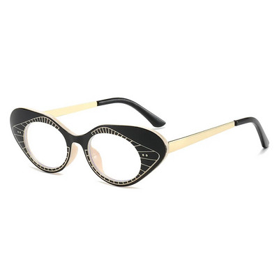 57225 Sieviešu Cat Eye Anti Blue Light Brilles Modes Stripe Optical Recepšu brilles Atsperu viras briļļu rāmis