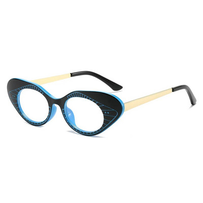 57225 Sieviešu Cat Eye Anti Blue Light Brilles Modes Stripe Optical Recepšu brilles Atsperu viras briļļu rāmis