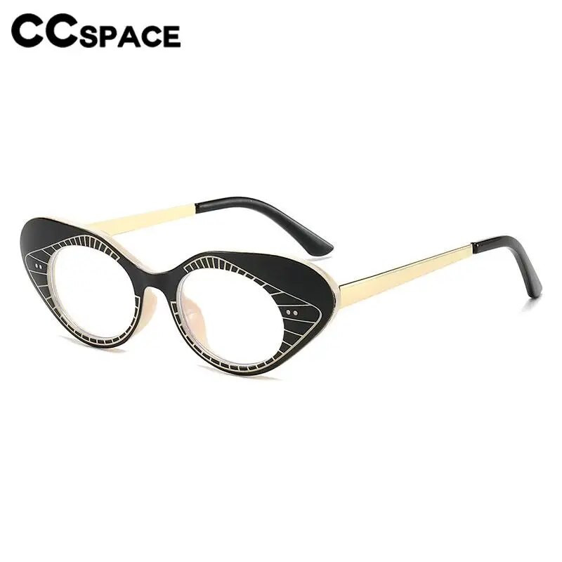57225 Sieviešu Cat Eye Anti Blue Light Brilles Modes Stripe Optical Recepšu brilles Atsperu viras briļļu rāmis