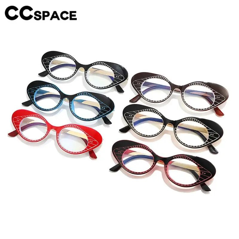 57225 Sieviešu Cat Eye Anti Blue Light Brilles Modes Stripe Optical Recepšu brilles Atsperu viras briļļu rāmis