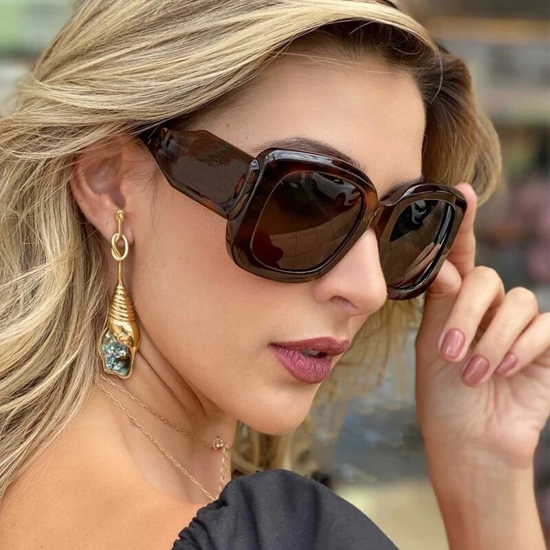 Uued ülisuured ruudukujulised päikeseprillid, naiste vanad 2024. aasta moodsad päikeseprillid, rohelised punased, suured UV400, meeste luksusbrändid, naised, naised