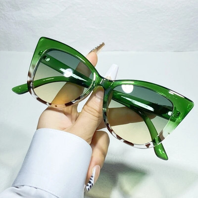 Modes Cat Eye Y2K saulesbrilles sievietēm, vintage, liels ietvars vīriešiem, hip hop punk āra žalūzijas Uv400