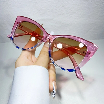 Modes Cat Eye Y2K saulesbrilles sievietēm, vintage, liels ietvars vīriešiem, hip hop punk āra žalūzijas Uv400