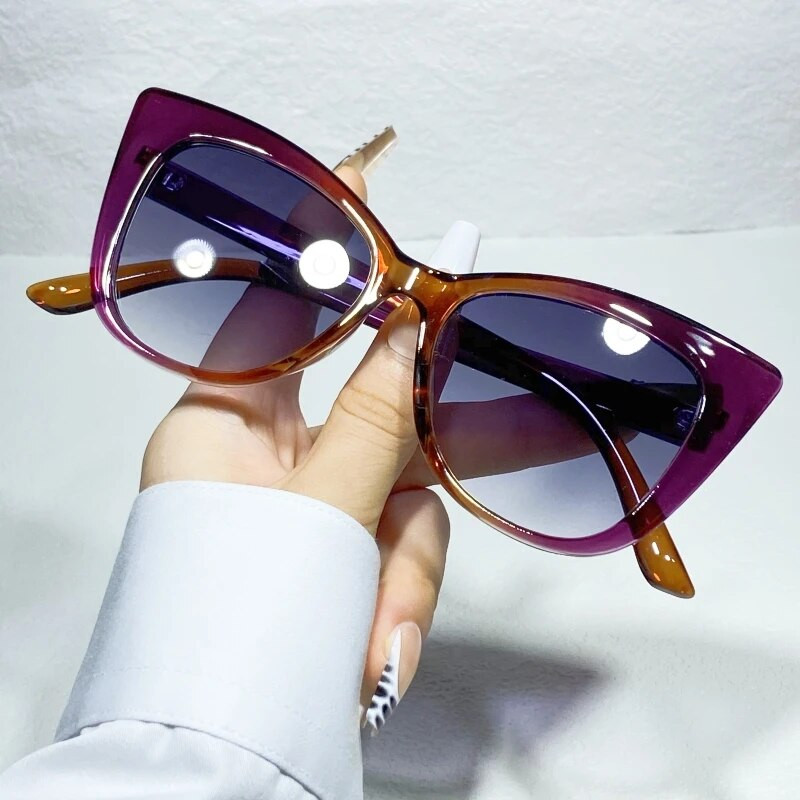 Modes Cat Eye Y2K saulesbrilles sievietēm, vintage, liels ietvars vīriešiem, hip hop punk āra žalūzijas Uv400